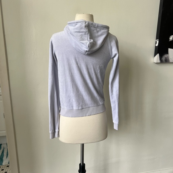 H&M Velour Light Grey Zip Up Hoodie Sweatshirt Size XS - Picture 7 of 8